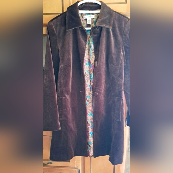 Ladies VTG Trench Crushed Velvet Blazar By Pursuits LTD. FULLY LINED SIZE 10 - Picture 4 of 14